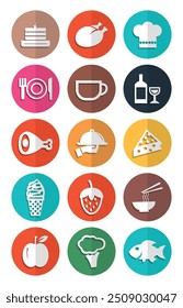 Food Flat Icons creative vector art