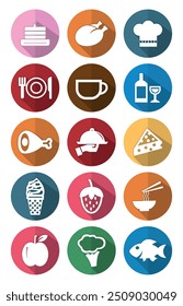 Food Flat Icons creative vector art