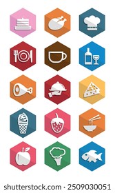 Food Flat Icons creative vector art