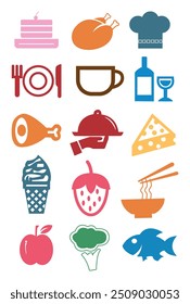 Food Flat Icons creative vector art