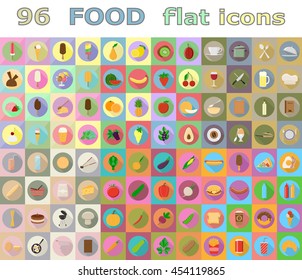 food flat icons vector illustration isolated on background