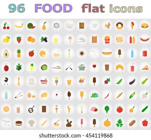 food flat icons vector illustration isolated on background