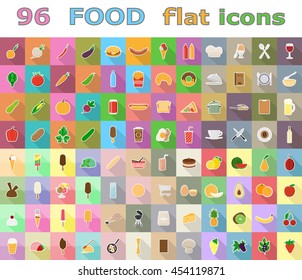 food flat icons vector illustration isolated on background