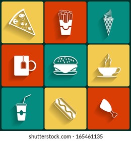 Food Flat Icons for Web and Mobile Applications