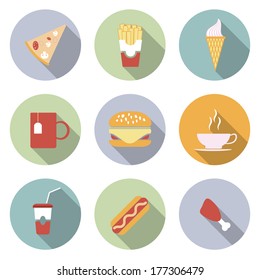 Food Flat Vector Icons for Web and Mobile Applications