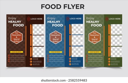 Food flyer, Creative Food and Restaurant Flyer, Food flyer post template design, Suitable for Social Media Post Restaurant, Flyer for healthy food.