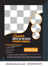 Food Flyer Design. Fast food restaurant marketing social media poster and web banner template design. Food flyer design for business promotions and advertisements. Discount food flyer design. burgers