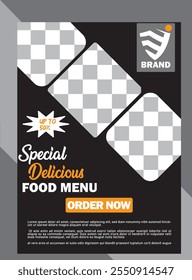 Food Flyer Design. Fast food restaurant marketing social media poster and web banner template design. Food flyer design for business promotions and advertisements. Discount food flyer design. burgers