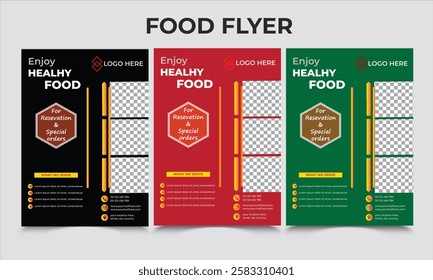 Food Flyer Design, Restaurant Flyer Layout, Flyer or social media post themed today's menu,  Design banner for social networks, Template. Food Delivery Flyer.