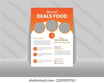Diseño de plantilla de diseño de folleto sobre alimentos