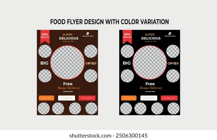 Food flyer design with two color variation