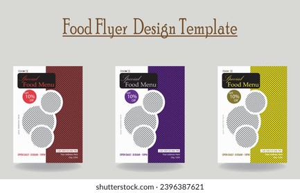 Diseño de volante alimentario , diseño de volante alimentario vectorial, diseños de volante alimentario color púrpura rojo amarillo