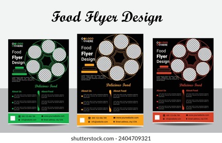 Diseño de volante de alimentos.Diseño de volante de vectores