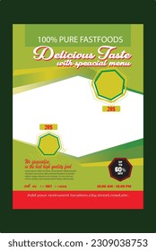 food flyer in green color.
Artboard size = A4 size
with bleed
free font
full editable