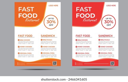 food flyer , menu card for restaurant, food flyer .eye catching color ,