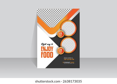 Food flyer, restaurant menu design, brochure, flyer design templates, Vector illustrations for food and drink, ads, cover design.