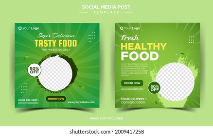 Food flyer social media banner template