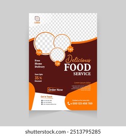 Food flyer template design. Fast food restaurant menu.