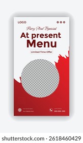 Food flyer template design Fast food restaurant menu