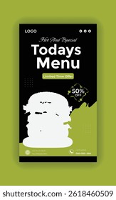 Food flyer template design Fast food restaurant menu