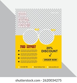 Food flyer template design Fast food restaurant menu