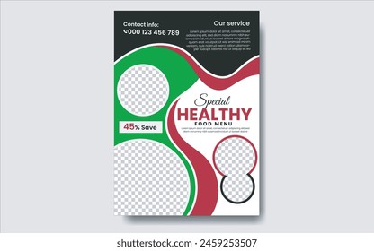 Plantilla De Volante De Alimentos Y Diseño De Vector.

