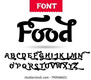 Food Font All Caps Swash Vector
