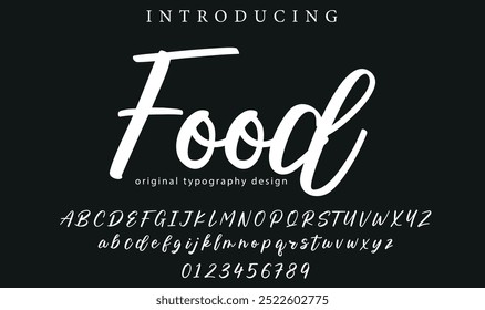 Food Font Stylish brush painted an uppercase vector letters, alphabet, typeface