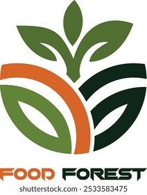 Food forest logo design. Eco logo design. Natural Food logo vectors. Vegetable forest icon vectors. Organic Food logo vectors royalty free download