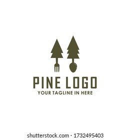 concepto de plantilla de diseño de logotipo para bosques de alimentos, plantilla de logotipo para comidas empaquetadas