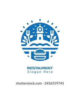 Speisen- und Gabel-Löffel-Kombination für Restaurant-Logo-Konzept. Logo für Essen und Trinken.