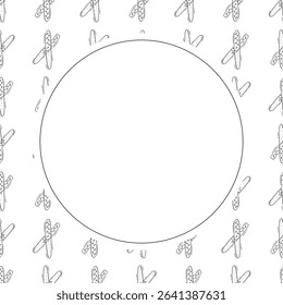 Food frame. doodle fast food circle frame. hand drawn food and beverage frame background. food background