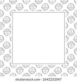 Food frame. doodle fast food square frame. hand drawn food and beverage frame background. food background