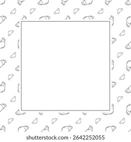 Food frame. doodle fast food square frame. hand drawn food and beverage frame background. food background