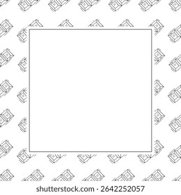 Food frame. doodle fast food square frame. hand drawn food and beverage frame background. food background