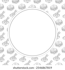 food frame. doodle food frame. hand drawn food frame background
