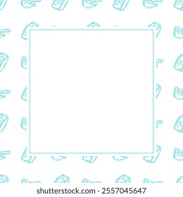 food frame. doodle food frame. hand drawn food frame background