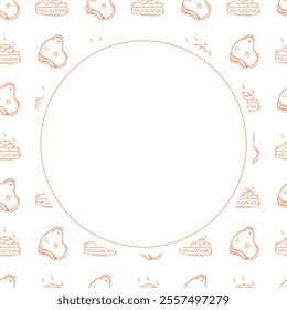 food frame. doodle food frame. hand drawn food frame background