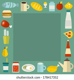 Food frame. Vector illustration.