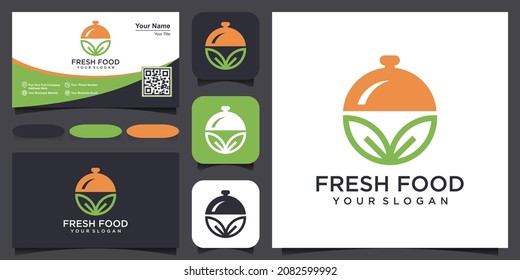 Frische Speisen kombiniert mit dem Logo des Blattes und dem Design der Visitenkarte.