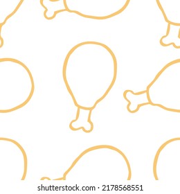 
food fried chicken pattern vector illustration, for background, textile, etc