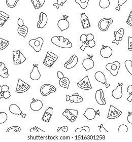 food fruit vegetable seamless background template fun icon vector illustration