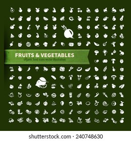 Food. Fruit And Vegetables Icon Set