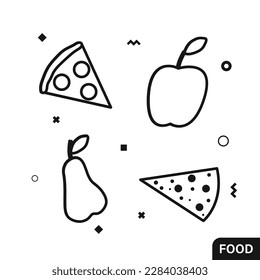 Food and fruits line icons