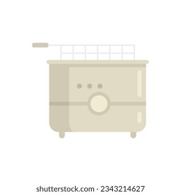 Food fry machine icon flat vector. Deeo fryer. Oil basket isolated