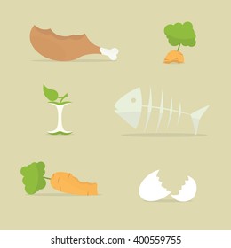 Food Garbage Icon Set