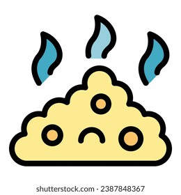 Food garbage pile icon outline vector. Trash bin. Plastic rubbish color flat