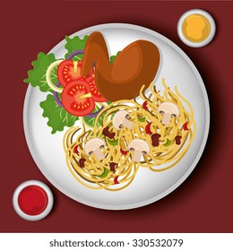 Food and gastronomy graphic design, vector illustration.