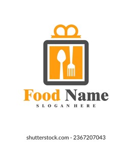 Vector de diseño del logotipo de Food Gift. Plantilla de diseño del logotipo de Gift Food Ilustración