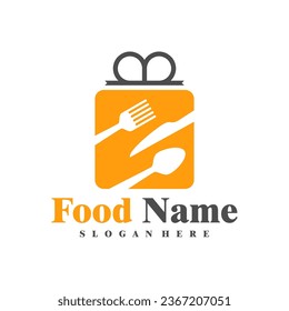 Food Gift Logo Design Vector. Design-Vorlage für das Geschenklogo